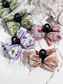 1pc Women's Fashionable Elegant Bowknot Hair Clip, Suitable For Daily Wear - Multicolor - View 1