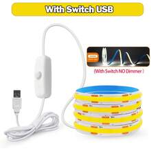 Dây đèn LED COB 2M/5M nguồn USB có công tắc cảm ứng điều chỉnh độ dài, có thể cắt theo ý muốn, thích hợp cho phòng khách, phòng ngủ, tủ quần áo, phông nền TV, nhà bếp. - Dải đèn COB - Xem 7