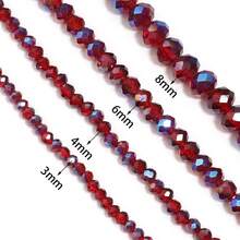 1 buah Manik Abacus Berfaset, Manik Kristal Pipih, Manik Lepas Aneka Warna, Manik Modis, Berwarna-warni, Lucu, Berlapis Elektroplating, Serbaguna, Cocok untuk DIY, Gelang, Kalung, Pembuatan Perhiasan, Tali Ponsel, Gantungan Kunci - Merah transparan semi-elektroplating - View 7