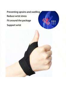 1pc New Elastic Hook And Loop Compression Wrist Wrap Sports Accessory, Adjustable Stretchable Wrist Joint Arthritis Pain Relief Support Brace - Multicolor - View 3