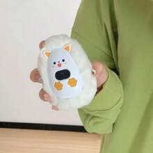 Calentador de manos de peluche lindo de 1200mAh - Ajuste de temperatura múltiple (Alto/Bajo/Modo) con pantalla digital, almohadilla de calefacción portátil, interruptor inteligente, regalo perfecto para el invierno - Paquete individual - Ver 15
