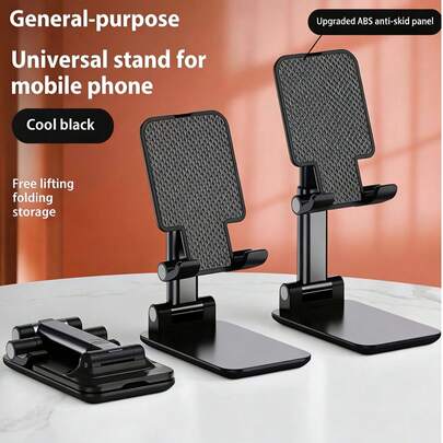 1 chiếc giá đỡ điện thoại để bàn gấp gọn, điều chỉnh độ cao, giá đỡ điện thoại di động để bàn, phù hợp cho phụ nữ khi đi du lịch và sử dụng trong nhà bếp, tương thích với mọi dòng điện thoại.