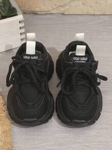 Giày thể thao trẻ em unisex thời trang tối giản, thoải mái, đế mềm, thoáng khí. - màu đen - Xem 2