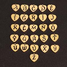 3个/套 心形吊坠 不锈钢英文字母吊坠 A-Z 字母饰品，适用于手工手链、耳环等珠宝制作 - 吊墜 - 查看 1