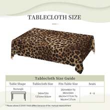 1pc Fashionable Leopard Print Tablecloth, Durable Polyester Table Cover With Ruffle Edges, Stain-Resistant Waterproof Washable Wrinkle-Free Table Protector, Suitable For Thanksgiving, Christmas, New Year Party, Weekend Brunch, Home Decor, Essential Dining Table, Kitchen, Wedding Decoration - Multicolor - View 11