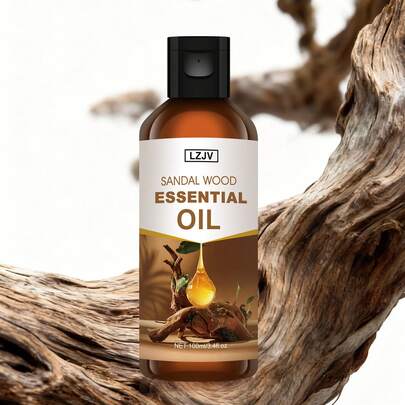 LZJV 100毫升/30毫升檀香精油，持久留香，精美便携瓶装，适用于面部保湿、头发、皮肤和身体护理，可搭配香薰机、香薰木使用，居家、户外旅行、车载皆宜，是节日送礼的绝佳选择。
