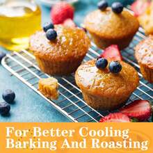 meekoo 8 estantes de refrigeración para hornear galletas de 16 x 10 pulgadas, rejilla antiadherente para hornear y enfriar para cocinar, asar, asar, asar, asar, secar, horno y lavaplatos - 1 - Ver 3