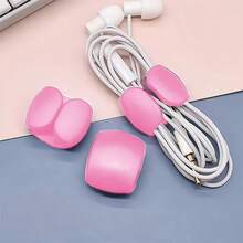 10pcs Pink Wire Winding Clips, Data Cable & Earphone Organizer, Versatile Home & Office Accessories - Baby Pink - View 7