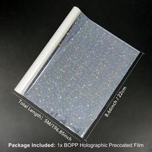 1 Rollo de 22*500cm Película laminada láser BOPP, transparente, resistente al agua y a los arañazos, adecuada para máquinas de laminado, laminación manual en caliente DIY - transparente - Ver 13