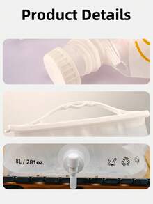 URBANWAVE 1/4 件装可折叠水容器，带水龙头和智能水位指示器 - 2.11 加仑可折叠水壶，带加固手柄，重型便携式水袋，适用于汽车露营、海滩和紧急情况 - 8L/2.11加侖/281oz - 查看 9