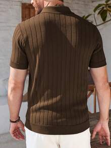 Áo Polo nam tay ngắn GRDR mùa hè, chất liệu gân nổi. - Rỉ Nâu - Xem 4