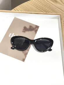 1 PC Women's Vintage Cat Eye Fashion Glasses Solid Color Polycarbonate Frame Tea And Gray Lenses Wear Without Pressure Suitable For Outdoor Commute With Glasses Box - Multicolor - View 8