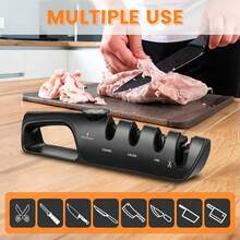 1pc 4-In-1 Kitchen Knife And Scissor Sharpener, Knife Sharpener, Kitchen Knife Sharpening Tool, Outdoor Camping Kitchen Sharpener With Handle, Sharpening Stone, Kitchen Accessories - Easily Achieve Coarse To Medium Grinding For Sharp Blades - Sharpener Master - View 15