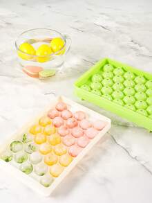 2pcs Reusable Ice Ball Maker Mold With Lid, Round Ice Cube Tray For Summer Parties, Holidays & Beverages - Multicolor - View 4