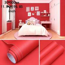 Self-Adhesive Solid Color Wallpaper Roll - Waterproof, Rainbow Colors, Fabric Texture Suitable For Kitchen, Bedroom, Living Room Furniture And Home Decor - Available In Coffee, Gray, White, Cream, Green, Blue, Yellow - 1 Volume - View 26