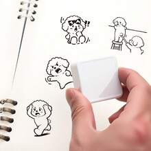 1pc Cute Poodle Shape Ink-Free Stamp, Press To Print, Healing Dog Image, Essential For Journals, Gifts, Decorations, Suitable For Students And Artistic Youth - Proud - View 6