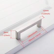 1 tay nắm tủ màu đen, tay nắm tủ bếp hình chữ T và hình vuông bằng thép không gỉ màu đen mờ, phụ kiện nội thất, tay nắm cửa tủ, tay nắm ngăn kéo tủ quần áo, tay nắm tủ. - Bạc - Xem 11