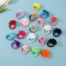 Chiffon Flower Hair Scrunchies Elastic Hair Ties Ponytail Holders Hair Accessories - Multicolor - View 1