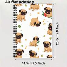 Sổ tay xoắn ốc cỡ A5 họa tiết chó Pug dễ thương, trang trí bằng cây xanh tươi mát và nốt nhạc, mang đến bầu không khí duyên dáng và vui tươi. Kiểu dáng tối giản và thời trang, viết trơn tru và thoải mái, phù hợp cho việc ghi chép hàng ngày, ghi lại cảm hứng, ghi chú và các trường hợp khác, thêm sự ấm áp và niềm vui cho thời gian viết của bạn, một vật dụng thiết thực và hữu ích để nâng cao lối sống của bạn. - Y - Xem 2