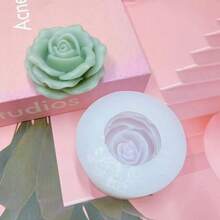 Rose Flower Silicone Mold, Candle, Incense, Plaster Silicone Mold - White - View 5