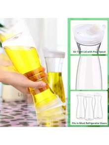 1000/1400/1600毫升透明亚克力果汁冷水瓶大容量咖啡牛奶壶耐热水壶饮水器具 - 彩色 - 查看 5