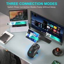 T90PRO 三模式充电底座无线鼠标，RGB 背光静音游戏鼠标，适用于台式机和笔记本电脑 - 查看 7