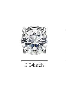 1 Pair Of Copper Inlaid Artificial Zirconia Magnetic Earrings For Daily Wear - Magnetic Type - View 5