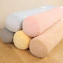 Plush Long Leg Pillow For Women, Pregnancy Side Sleeper Cylindrical Pillow, Removable & Washable Memory Foam Round Pillow, Neck Pain Relief Cervical Pillow, Cylindrical Pillow, Removable Pillowcase, Sleep Neck Pillow, Velvet Polka Dot Birthday/Holiday Gift - Grey - View 6
