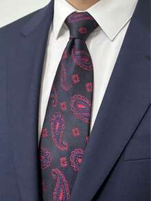 1 pieza Corbata de negocios para hombre con estampado de paisley, versátil para uso casual y de oficina - Multicolor - Ver 2