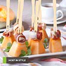 Que xiên cocktail bằng tre dùng một lần 3,5 inch, gỗ tự nhiên, không bụi, thích hợp cho tiệc cưới, tiệc tùng, sự kiện, đồ dùng tiệc | Thiết kế tối giản | Cấu trúc không bụi - Xem 7