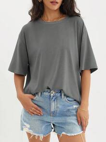 Women's 3-Pack Plus Size Short Sleeve T-Shirts, Summer Loose Tops, Fashion Basic Tees, Comfortable For Casual Vacation & Fitness Wear - Nhiều màu - Xem 2