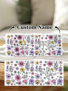 1pc 11oz/15oz Custom Mother's Day Name Mug, Personalized Coffee Cup With Printed Name. The Wrap-Around Pattern On The Mug Can Be Customized With Up To 8 Children Holding Their Mother's Hand. This Mother-Themed Mug With Floral Elements Is An Ideal Gift For Mom And A Unique, Thoughtful Present - 款式9 - 查看 63