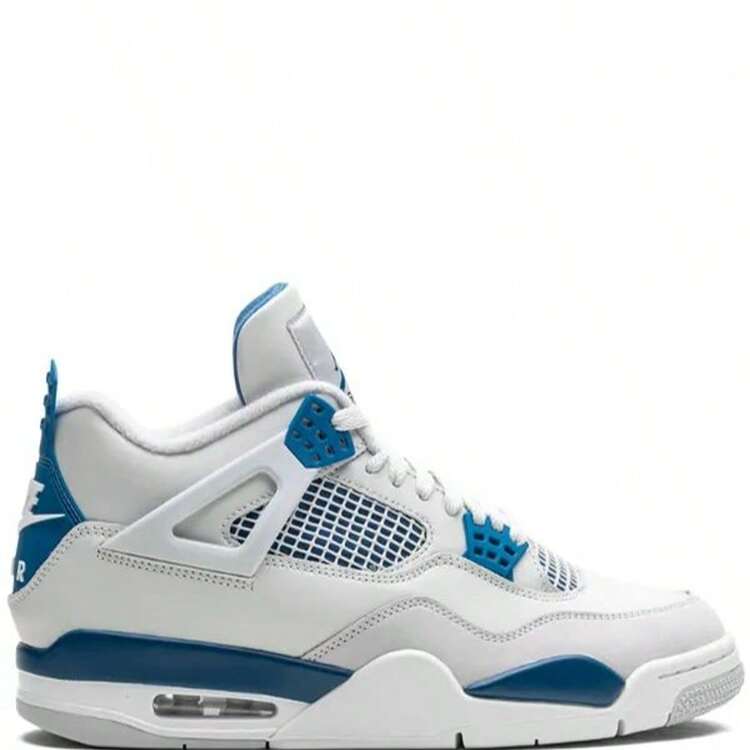Nike Air Jordan 4 Retro Sneakers - Authentic Iconic Basketball Shoes | Viral 2026 Men's High-End Retro Streetwear | Premium Leather & Mesh Performance Trainers | Classic Air Cushioning & Support Wings | Legendary Designer Athletic Footwear - 軍藍色 - 查看 13