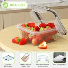 Refrigerator Storage Box, Fruit Fresh-Keeping Container, Large Capacity  Container, Airtight & Leak-Proof, Freezer , Microwave , Heat Resistant Up To 120°C Without Deformation - 24件套裝 - 查看 3
