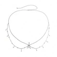 Dây chuyền đeo eo nhiều lớp đính pha lê quyến rũ, khuyên rốn mặt dây chuyền, trang sức đeo eo mặt dây chuyền đính pha lê mùa hè dành cho nữ. - Nhiều màu - Xem 12