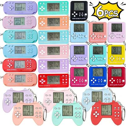 SET 6 Pcs Video Game Party Favors, Mini Video Game Birthday Decorations Game Keychains, Return Gifts For Birthday Party Supplies For Kids Classroom Prizes For Boys And Girls