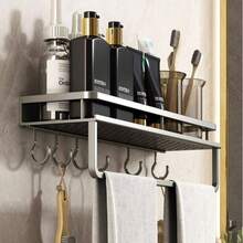 Aluminum Alloy Kitchen/Bathroom/Balcony Storage Rack, Waterproof & Rust-Proof, Bottle & Jar Organizer, Space-Saving, Two Installation Methods, No Drilling Required - A - View 6