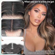 Synthetic Lace Front Wig 13x4 HD Lace Layered Hairstyle Pre Plucked Hairline Straight Long Black Glueless Wigs for Black Women 26 Inch Beginner Friendly - 1B/27 - Ver 3