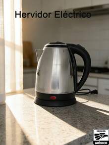 Coffee Maker, Teapot, Electric Kettle Device, Stainless Steel Easy To Clean Red And Blue Indicator Lights Tea, Coffee And Home Cooking One Button On, Simple And Practical Protection Device With Automatic Power Cut-Off. - Silver - View 1