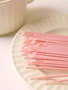 100片/包一次性微型睫毛卸妆湿巾，睫毛清洁刷，纳米清洁棉签，用于卸妆、眼线、睫毛嫁接清洁 - 彩色 - 查看 6