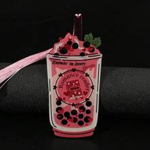 Fantasy Readers/Romantic Readers/Dark Romantic Themed Delicious Pearl Milk Tea Shaped Acrylic Colored Bookmarks, Cute Reading Page Design, Party Decorations, Reading Decorations, Learning Markers, Writing Helpers, Suitable For Book Lovers, Readers, Writers, Women, And Men. - Milk Tea Stick - View 4