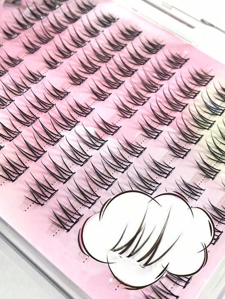 Lvcheryl 100 Cluster Eyelashes Extension Lightwight Cluster False Eyelashes With C Curl, Natural Look For Beginner-Friendly DIY Lashes,Natural Individual Eyelashes For Daily Party Makeup And Life Eye Makeup Beauty Tools - C - View 2