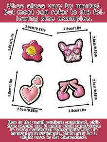 10-200pcs/Set Random Pink Series DIY Shoe Charms, Keychains, Sandals, Beach Bags, PVC Shoe Decorations Suitable For Clogs, Excellent Gift For Christmas, Birthday, Party - Multicolor - View 5
