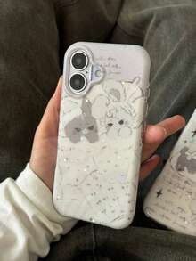 Ốp điện thoại màu pastel u ám dễ thương, tương thích với iPhone 16 Pro Max, dòng 17, 15 Pro Max, 14, ốp bảo vệ mềm mại, chống sốc, thiết kế sáng tạo dành cho nữ. - trắng - Xem 5