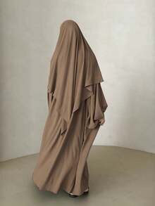 2pcs Set Hijab Single Layer Design & Abaya Wide Sleeve Design, Classic Fashion Suit, Suitable For Women's Daily Wear And Prayer Jilbab - Multicolor - View 5