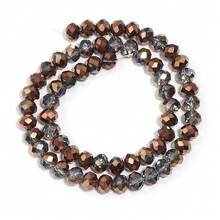1pc Faceted Abacus Bead Crystal Flat Bead Multi-Color Loose Beads, Fashionable Colorful Cute Electroplated Versatile Craft DIY Beads For Bracelets, Necklaces, Jewelry Making, Phone Straps, Keychains - Transparent Semi-electroplated Brown - View 9