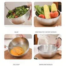 3pcs Stainless Steel Mixing Bowls - Nesting, Dishwasher , Kitchen Prep And Storage Bowls - Silver - View 10