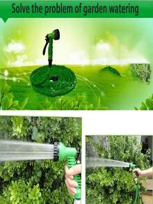 Súng phun nước áp lực cao có thể thu gọn, vòi phun nước áp lực cao dùng trong nhà để rửa xe, dụng cụ tưới vườn, có đầu phun nước, ống dẫn nước có thể thu gọn, có vòi phun, cuộn polyurethane, có ren - Thích hợp cho súng phun nước đa năng dùng để rửa xe, tưới vườn, súng phun nước có ống dẫn nước thu gọn thần kỳ, súng phun nước thần kỳ. - Xem 2