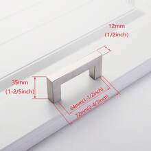 1 tay nắm tủ màu đen, tay nắm tủ bếp hình chữ T và hình vuông bằng thép không gỉ màu đen mờ, phụ kiện nội thất, tay nắm cửa tủ, tay nắm ngăn kéo tủ quần áo, tay nắm tủ. - Bạc - Xem 9