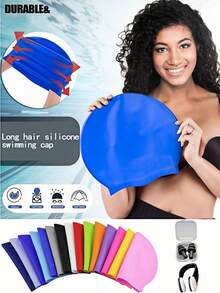 2/4/10pcs Silicone Swimming Cap, Nose Clip, Ear Plug Set, Waterproof & Warm, Suitable For Indoor/Outdoor Pool And Beach Swimming, 2026 Best Seller, Ideal Gift For Mother's Day And Father's Day - Multicolor - View 2